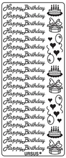 Bild von URSUS Kreativ Sticker 59110011 Happy Birthday silber